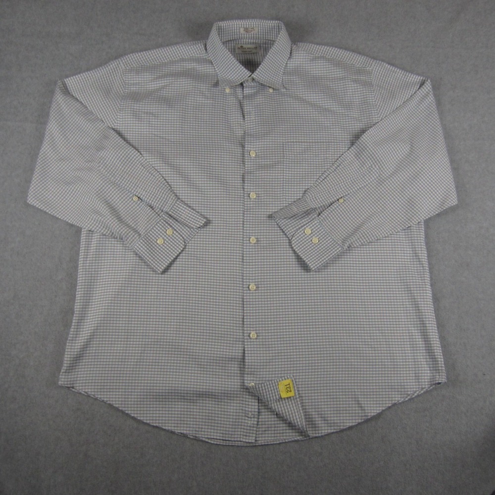 Peter Millar Crown Soft Shirt Mens XL Button Down Silk Blend Plaid LS Multicolor
